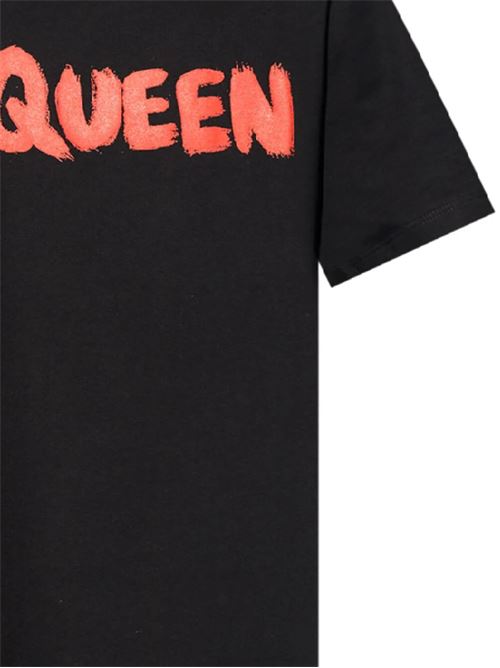 T-shirt nera con logo Alexander McQueen | 794673QTABS0512